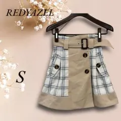 S6721【REDYAZEL】巻きスカート風 ミニスカート チェック S