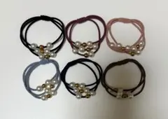 パールビーズ ヘアゴムセット 6色セット