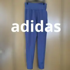 adidas ハイウエスト トレーニングパンツ 青