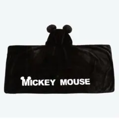 ミッキーマウス フード付きブランケット 黒 ディズニー