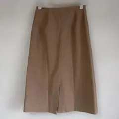 ベージュ タイトスカート ミモレ丈 スリット入りのサムネイル