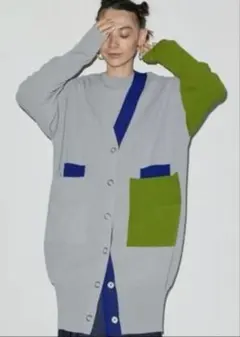 un3d バイカラーオーバーカーディガンのサムネイル