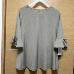 ドット柄五分袖チュニック新品タグ付き M〜Lサイズ