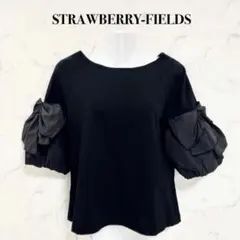 STRAWBERRY-FIELDS 袖リボン カットソー ブラックのサムネイル