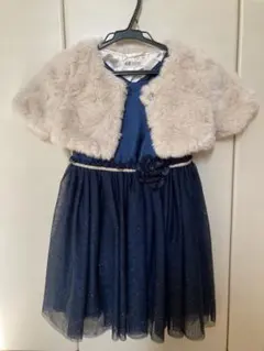 キッズドレス　ファーボレロ