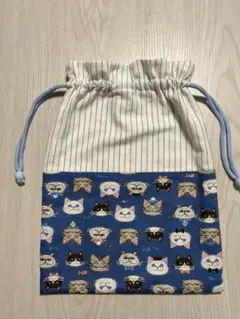 【入園入学】猫デザインのお着替え袋・コップ袋