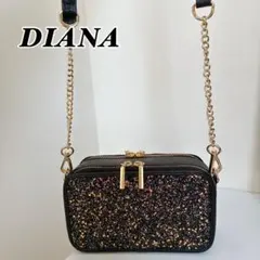 【極美品】DIANA ダイアナ グリッターバッグ ショルダーバッグ ブラック 黒