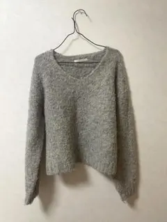 RAY CASSIN Vネック ニット グレー モヘアニット　レディースニット
