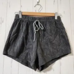 ショートパンツ【F】ダークグレー ゴムウエスト 柔らか生地 紐付き