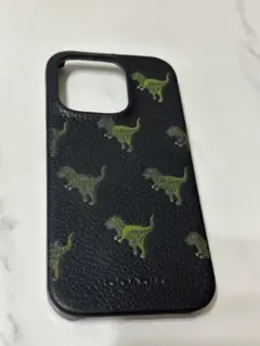 COACH iPhoneケース 恐竜柄 ブラック 14pro レキシーコーチ