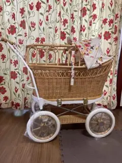 特注美品✨東京乳母車プスプス☆ホワイト＆ゴールド レース幌、安全