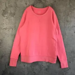 Y3338古着　トレーナー　スウェット　オレンジ　無地　90s Y2K