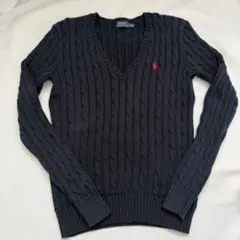 【美品】POLO RALPH LAUREN ケーブルニット ネイビー レディース