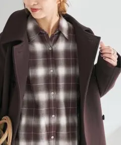 Rina様専用【Spick&Span】メタルボタンオンブレーチェックルーズシャツ