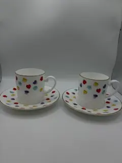 Yves Saint Laurent ハート柄カップ・ソーサー2個セット