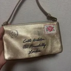 新品Cath Kidston ゴールドポーチ本革