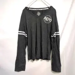 長袖Tシャツ XLサイズ カットソー ブラック 黒　プリント ロゴ 海外