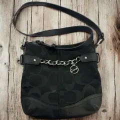 COACH コーチ 2WAY シグネチャー ショルダーバッグ ブラック