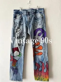Levi's リーバイス グラフィック リメイクデニム ベルボトム W32