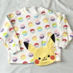 モンポケ ポケモン ピカチュウ モンスターボール 長袖トレーナー100サイズ