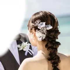 ヘッドアクセサリー　イヤリング　ディップフラワー　セット