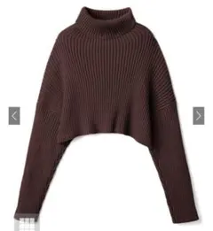 【新品未使用】GRL タートルネッククロップド丈ニットトップス　ブラウン