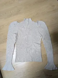 Her lip to パフスリーブ リブニット アイボリー Sサイズ