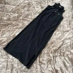 LACOSTE ノースリーブポロシャツ ロングワンピース　黒色　40