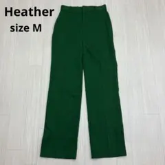 ◆ Heather ヘザー タック スラックス グリーン パンツ カジュアル M