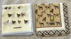 馬柄　犬柄　ハンカチ