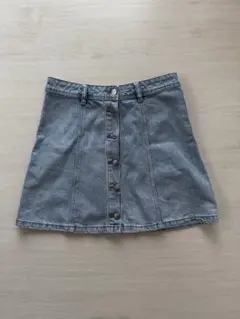 デニムAラインミニスカート ライトブルー