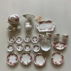 ミニチュア　アンティーク　食器セット　花柄