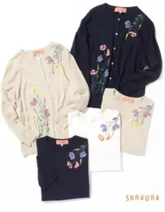 sunauna スーナウーナ　刺繍　カーディガン　花　定価16500円のサムネイル