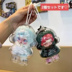 【スカルパンダケース2個セット】SKULLPANDA 透明 チェーン付き