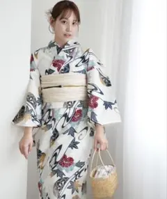 utatane ピンクベージュとグレーの染め分け菊　浴衣帯セット utatane ピンクベージュとグレーの染め分け菊 浴衣帯セット - メルカリ