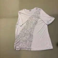VINVERT 半袖Tシャツ ホワイト ラメ装飾 Lのサムネイル