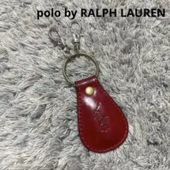 POLO by RALPH LAUREN レザー キーホルダー キーリング 赤