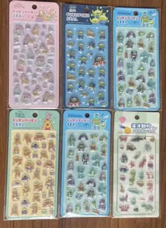 ディズニー 海洋動物　ぷくぷくシール 6枚セット