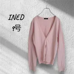 INED カーディガン サイズ9 羽織り 春 ピンク 大人コーデ ウール混合