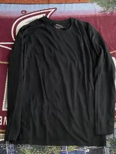 黒 XL 長袖カットソー 刺繍ロゴ