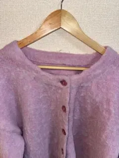 mystic 薄紫 ボタン付きカーディガン