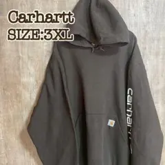 Carhartt カーハート プルオーバーパーカーブラウン 3XL サイドロゴ