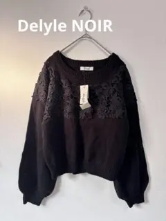 Delyle NOIR ブラック刺繍ニット
