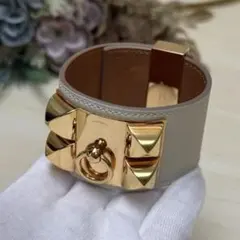 エルメスHERMES レザーブレスレット コリエ・ド・シアン24 ナタ・PG