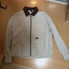 ベージュ フリースジャケット ブラウン襟