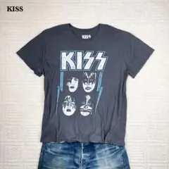 【古着/ヴィンテージ】KISS バンドt フェード ブラック グレー