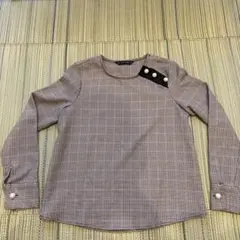 ZARA BASIC グレンチェック　ブラウス 長袖 XSのサムネイル
