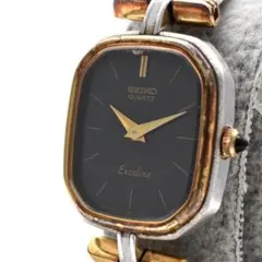 稼働品 SEIKO セイコー エクセリーヌ レディース腕時計 コンビ ブラック