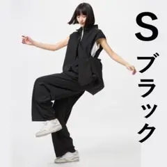 新品　ウルトラストレッチアクティブワイドパンツ　黒 ブラック　S　ユニクロ