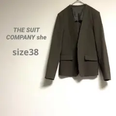【ザスーツカンパニーシー】レディース ノーカラージャケット M シンプルデザイン
